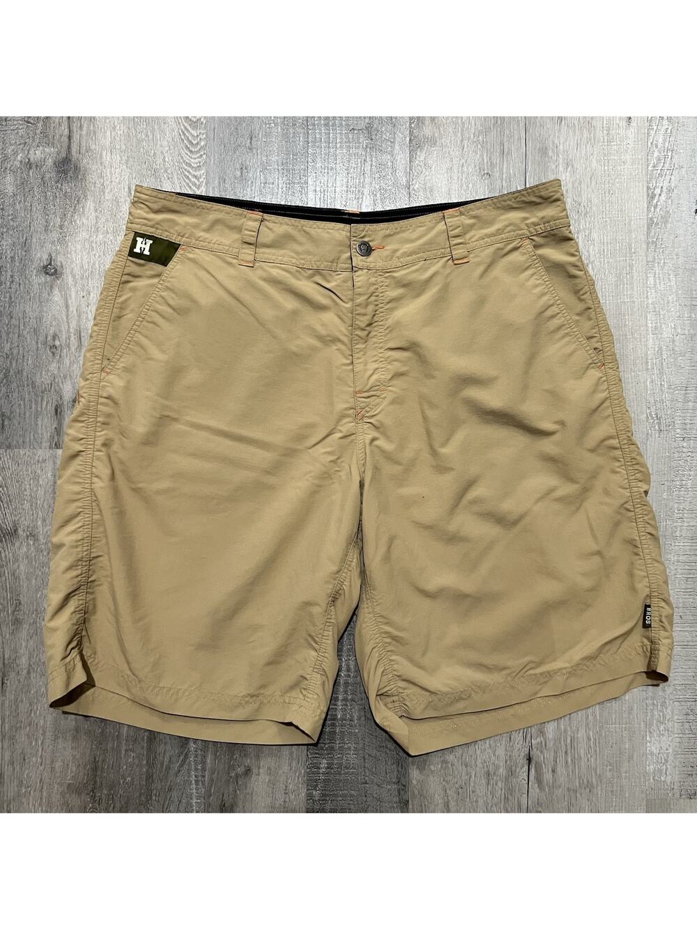 Howler Brothers Men Shorts 36 Beige Chino Heed The Call Zip Pockets Outdoor